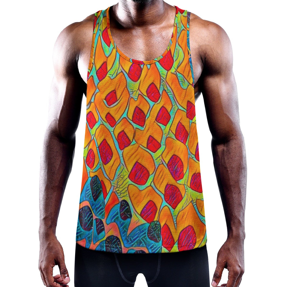 “Fractured Sunset” Slim Y-back Muscle Tank Top
