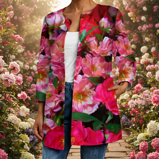 “Summer Blush” Women's Faux Sweater Cardigan