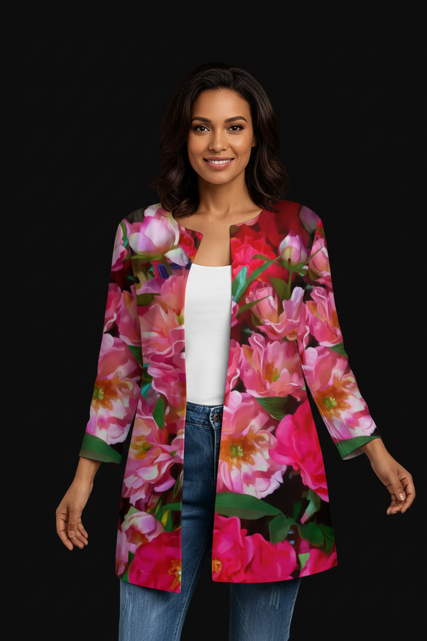 “Summer Blush” Women's Faux Sweater Cardigan