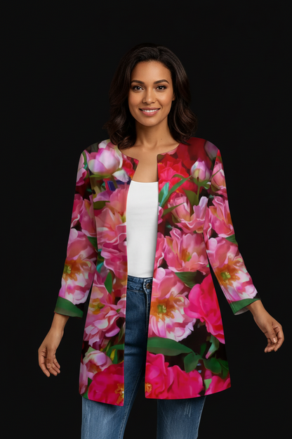 “Summer Blush” Women's Faux Sweater Cardigan