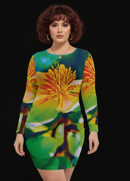 “Magnolia” Women's Mesh Dress (Plus Size)