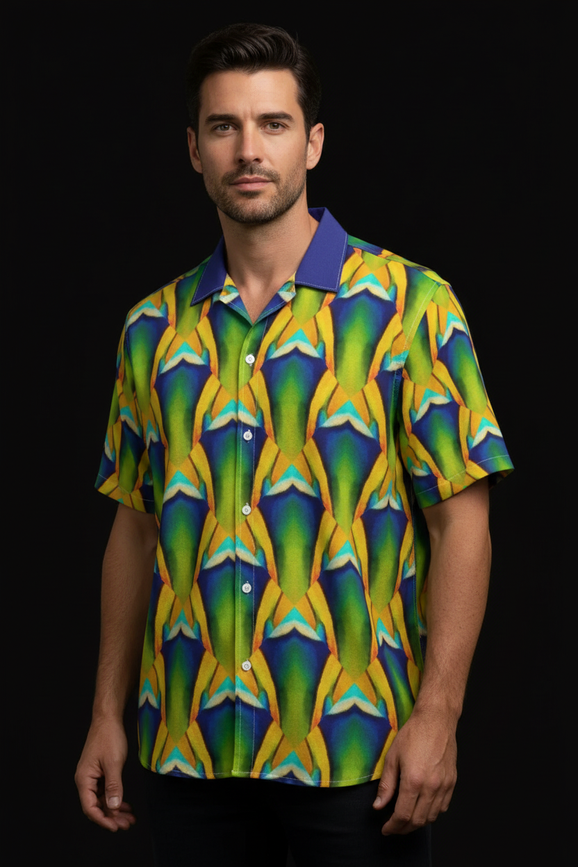 “Emerald Tide” Men's Business Collared Shirt|115GSM Cotton poplin