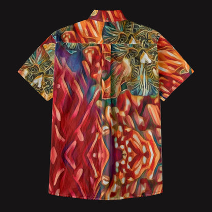 “Orchid Flame” Men's Breathable Cotton Shirt|125GSM