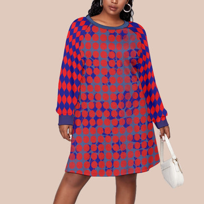 “Selene”  Women's Dress With Raglan Sleeve(Plus Size)