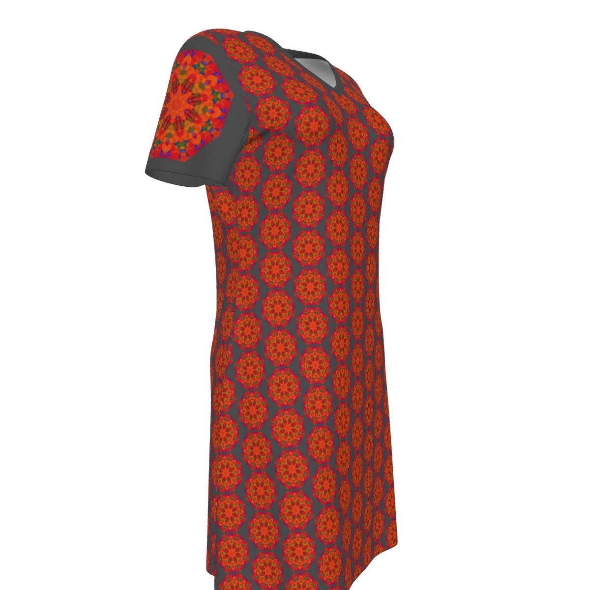 “Warm Hexa” Women's V Neck Dress|180GSM Cotton