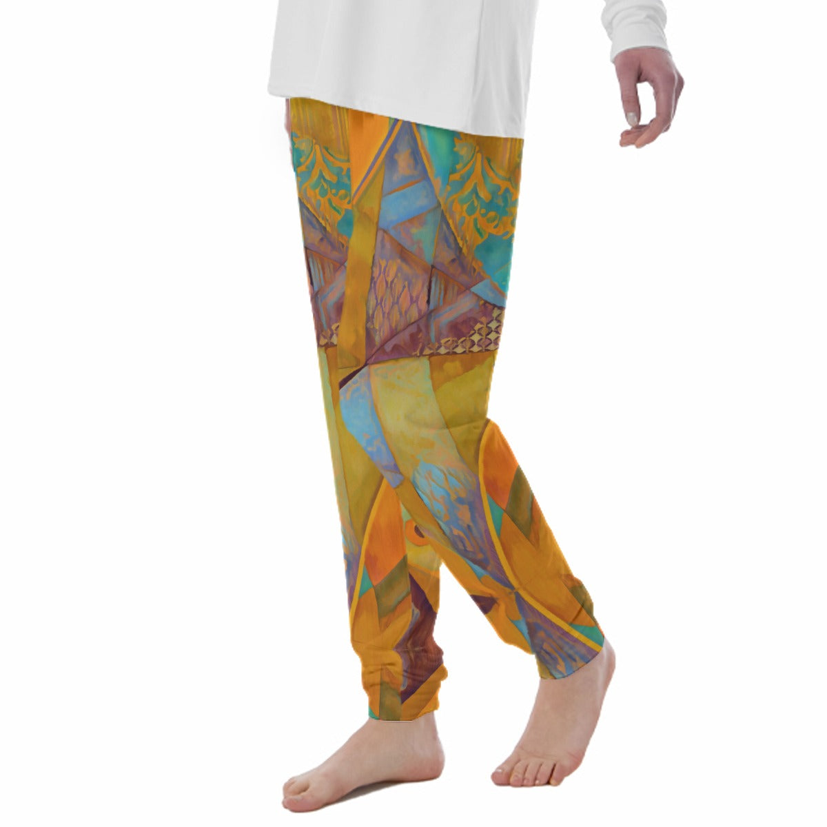 “Aqua Landscape” Women's Pajama Pants|180GSM