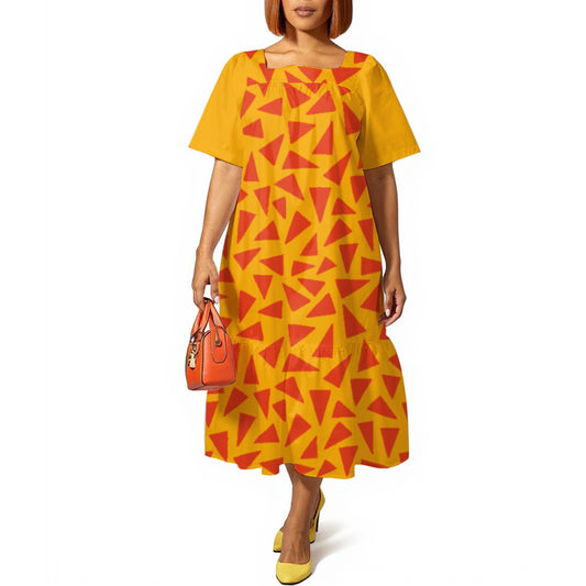 “Tangerine Tease” Women's Elegant Long Dress