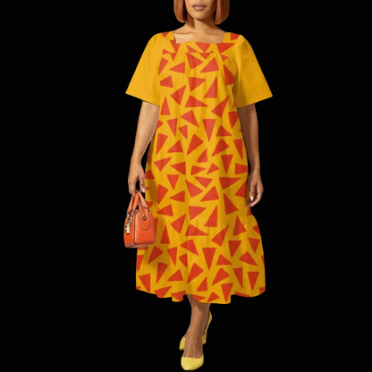 “Tangerine Tease” Women's Elegant Long Dress