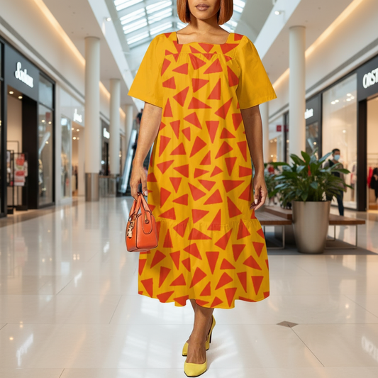 “Tangerine Tease” Women's Elegant Long Dress