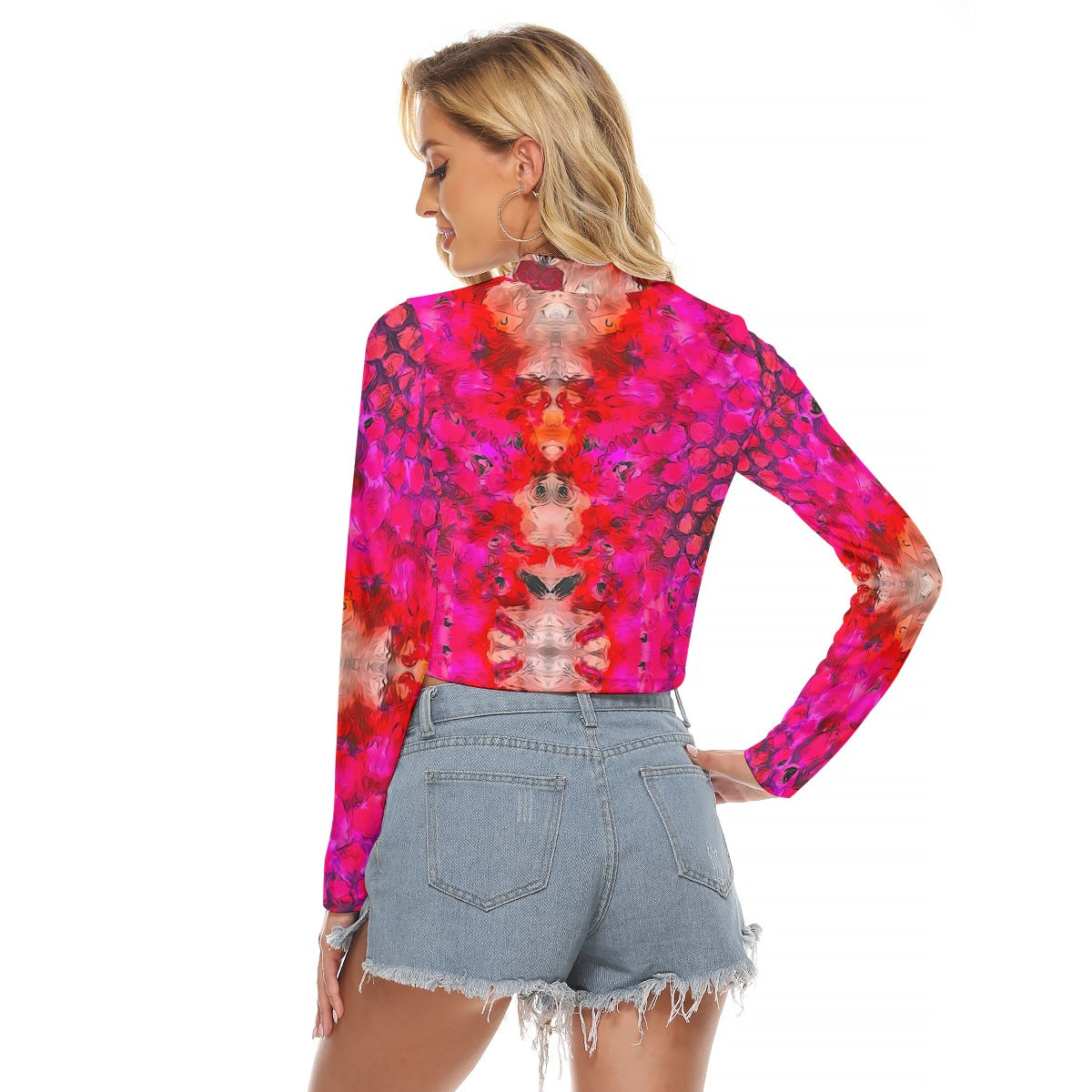 Women's Hollow Chest Keyhole Tight Crop Top