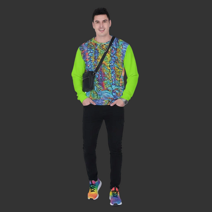 “Flouro Jungle” Men's Heavy Fleece Sweatshirt