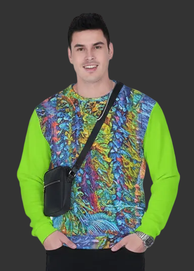“Flouro Jungle” Men's Heavy Fleece Sweatshirt