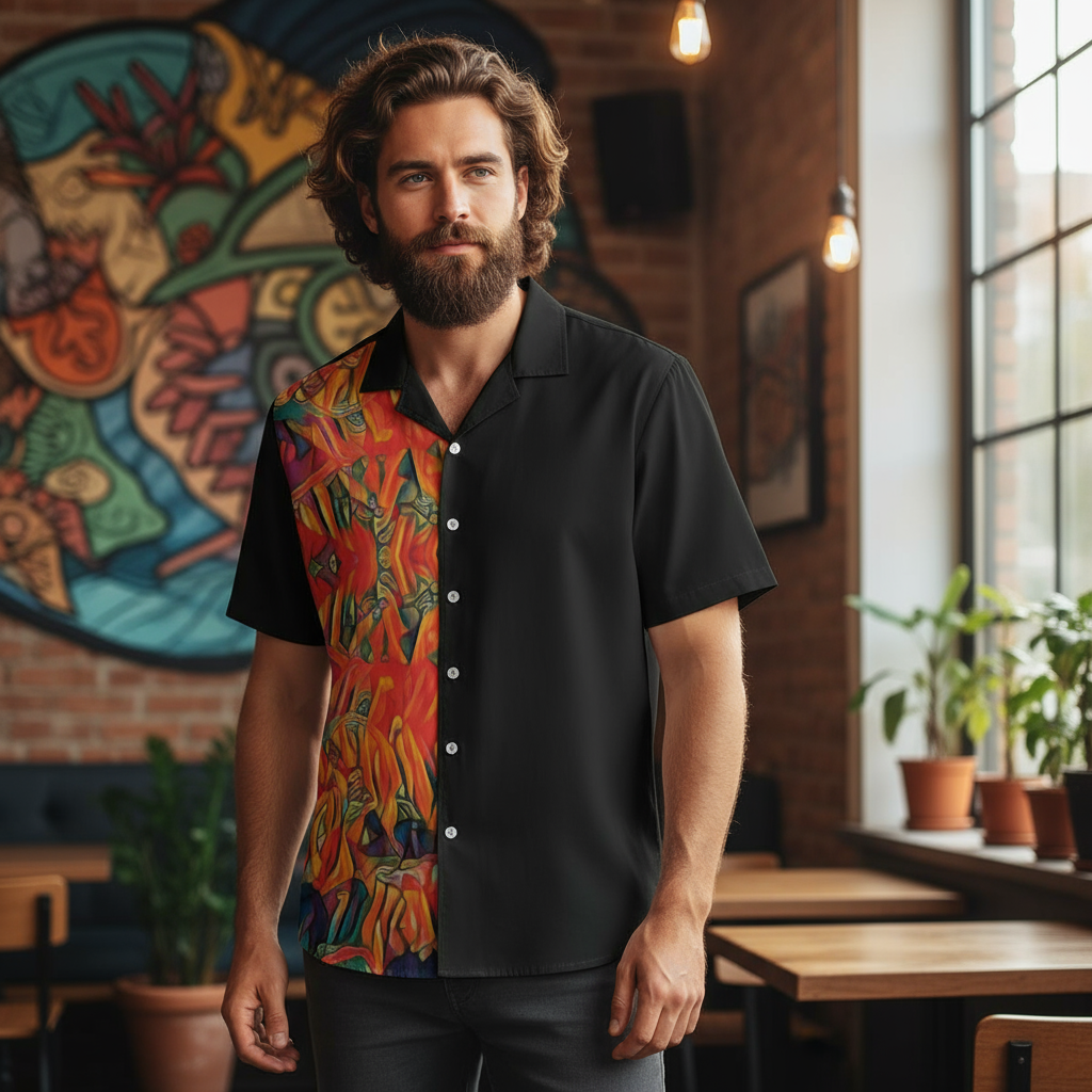 “Chromatic Fusion”  Hawaiian Rayon Shirt | 115GSM Rayon