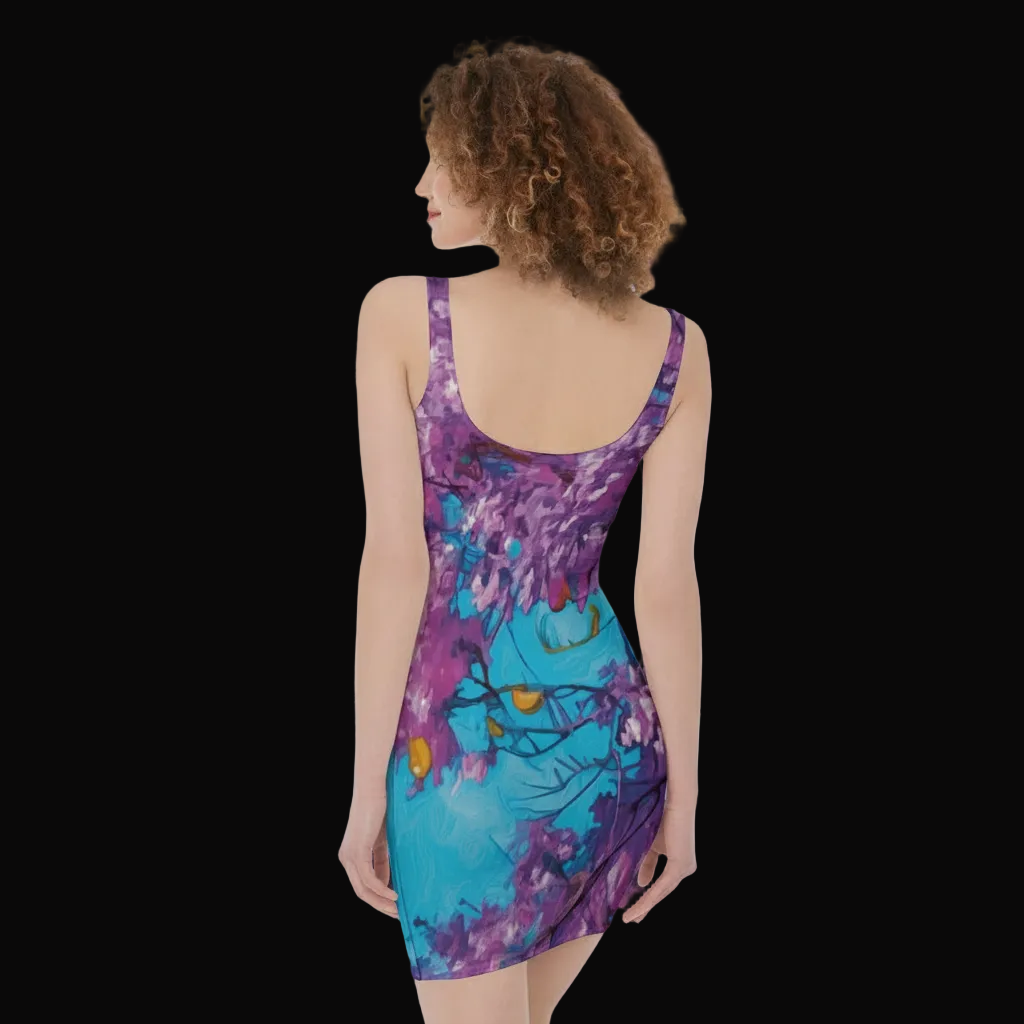 “Jacaranda Season” (Cobalt) Women's Bodycon Dress