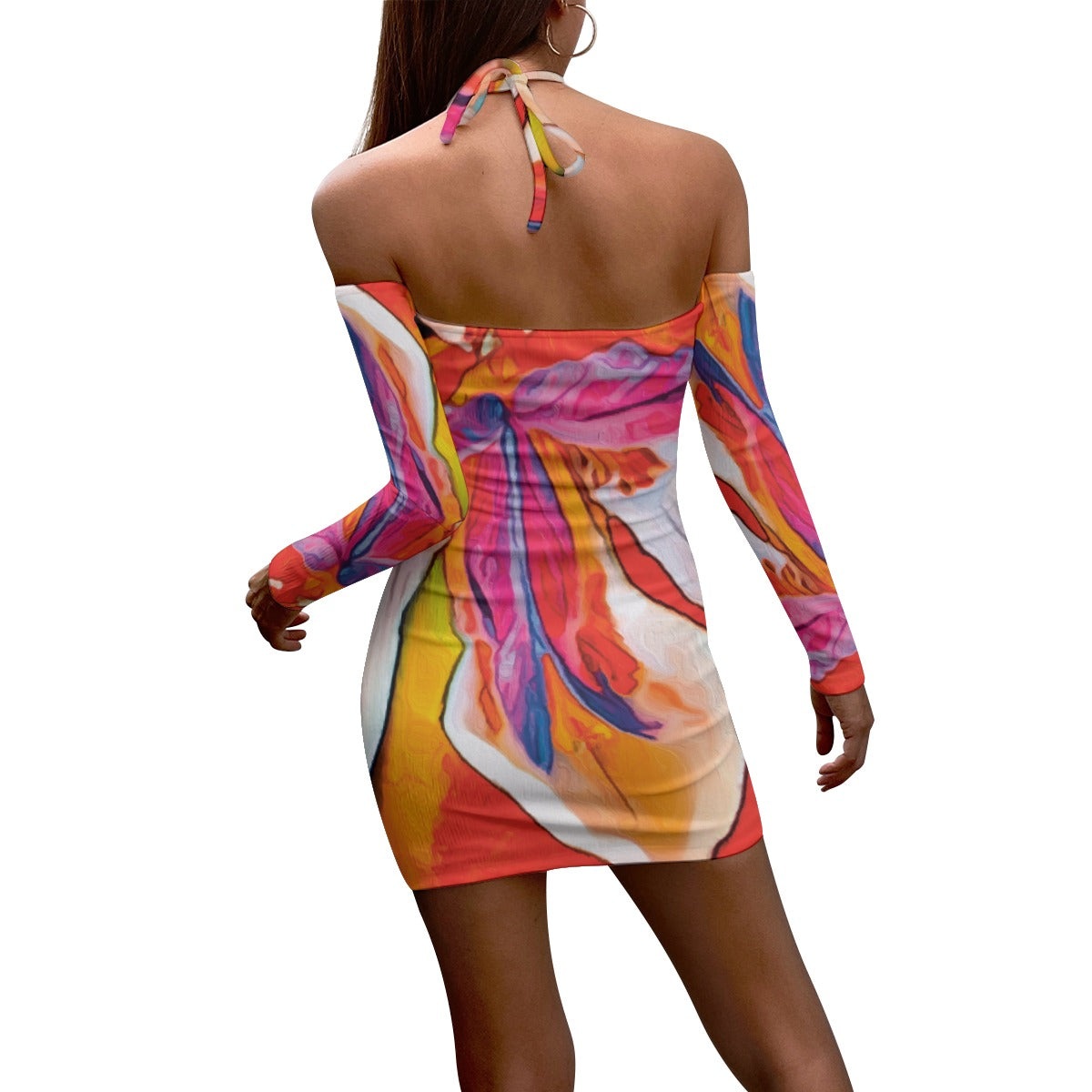 “Dietes” Women's Halter Lace-up Dress