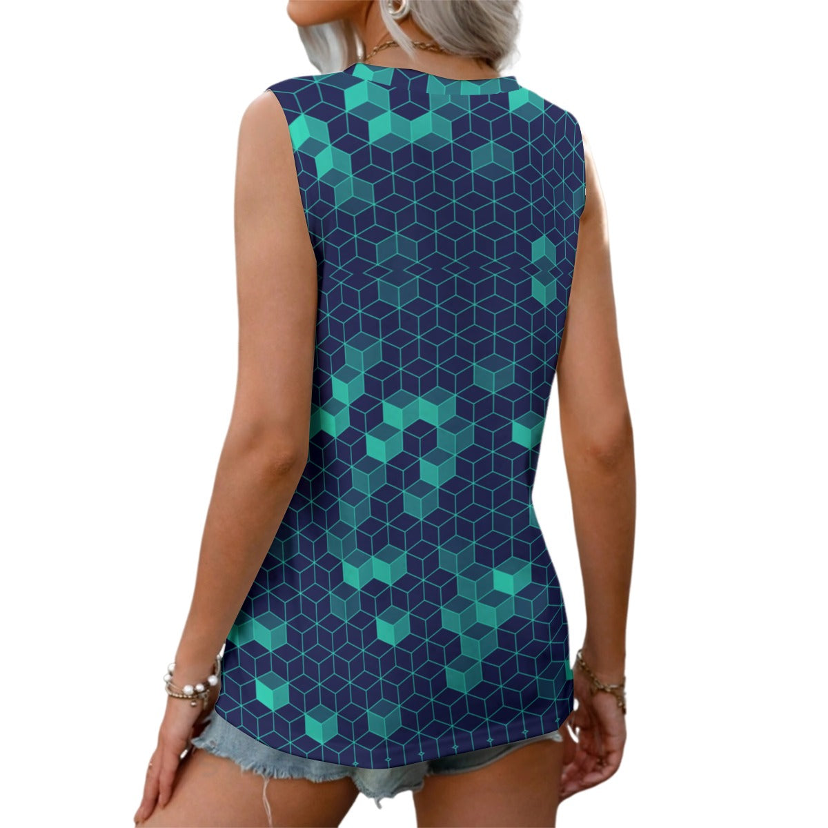 “Polyhedral” Women's Sports Vest|180GSM COTTON