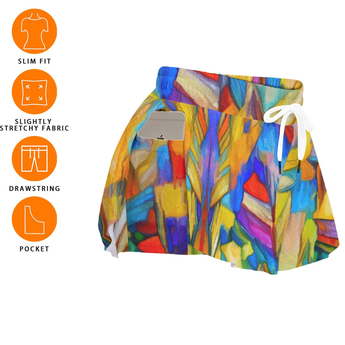 “Colour Block” Women's Sport Skorts With Pocket