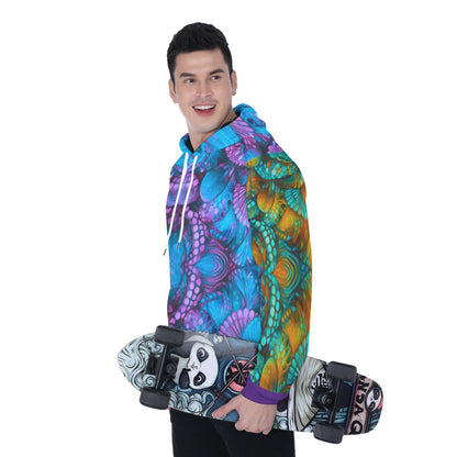 “Jewel Cascade” Men's Heavy Fleece Raglan Hoodie