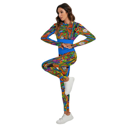 “Zoran” Women's Sport Set With Backless Top And Leggings