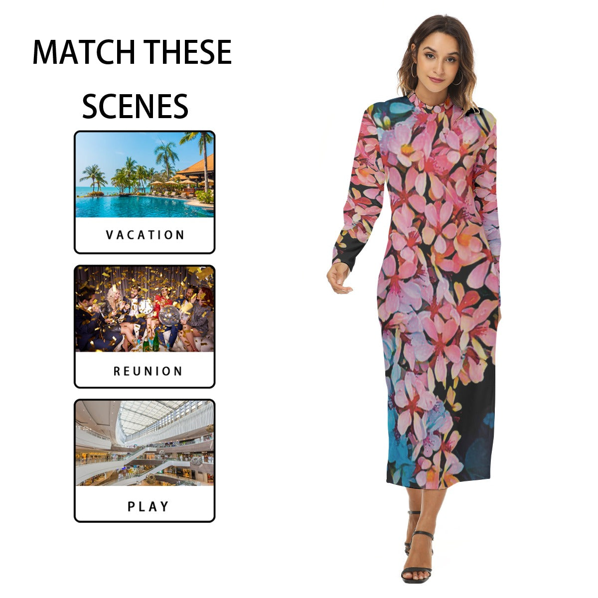 “Pink India Hawthorn” Women's Hip Dress