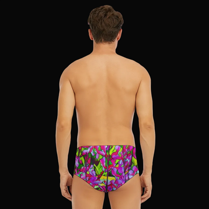“Fuchsias” Men's Triangle Swim Trunks