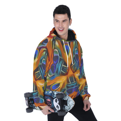 “Exotic Rhythms” Men's Heavy Fleece Raglan Hoodie