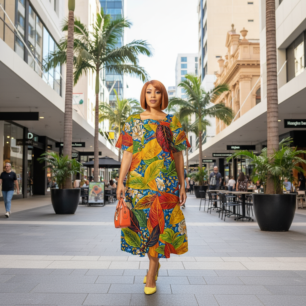 “Botanical Rhapsody” Women's Elegant Long Dress