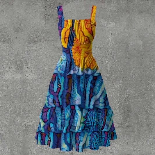 “Oceanic”  Women‘s Ruffle Hem Dress