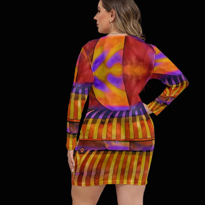 “Carnival” Women's Mesh Dress (Plus Size)