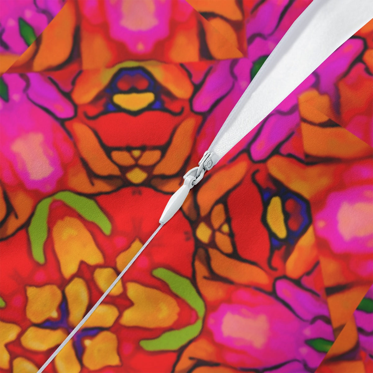 “Prismatic Petals” Women's Beach Perspective Chiffon Sleeveless Dress