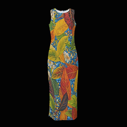 “Botanical Rhapsody”  Women's Beach Perspective Chiffon Sleeveless Dress