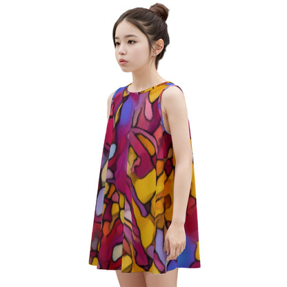 “The Language of Light” Kid's Sleeveless Dress | 180GSM Cotton