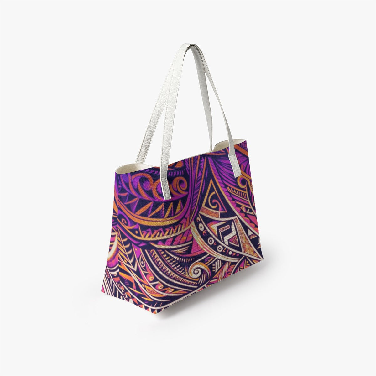 “Purple Poly” Stylish PU Leather Tote Bag
