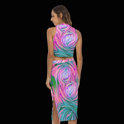 “Noosa”  Women's Tank Top & Split High Skirt Set