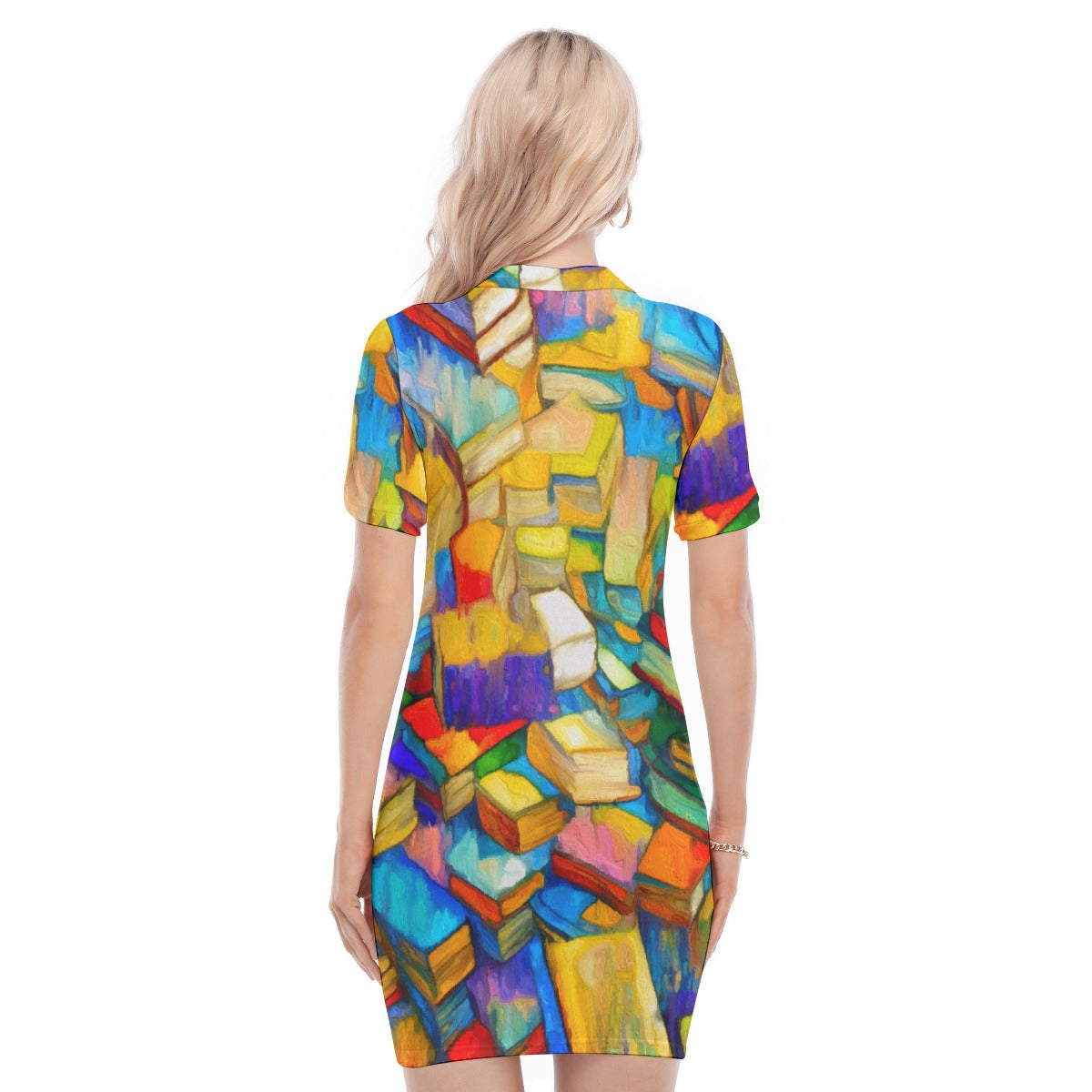 “Kaleidoscope”  Women's Polo Collar Dress