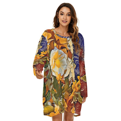 “Solara” Women's Loose Crew Neck Dress