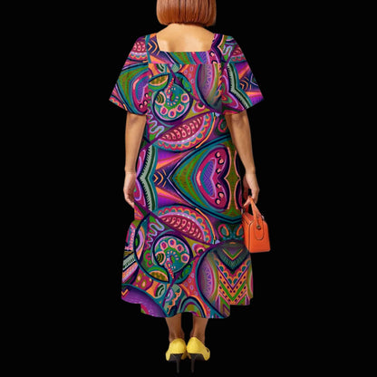 “Colour Burst” Women's Elegant Long Dress