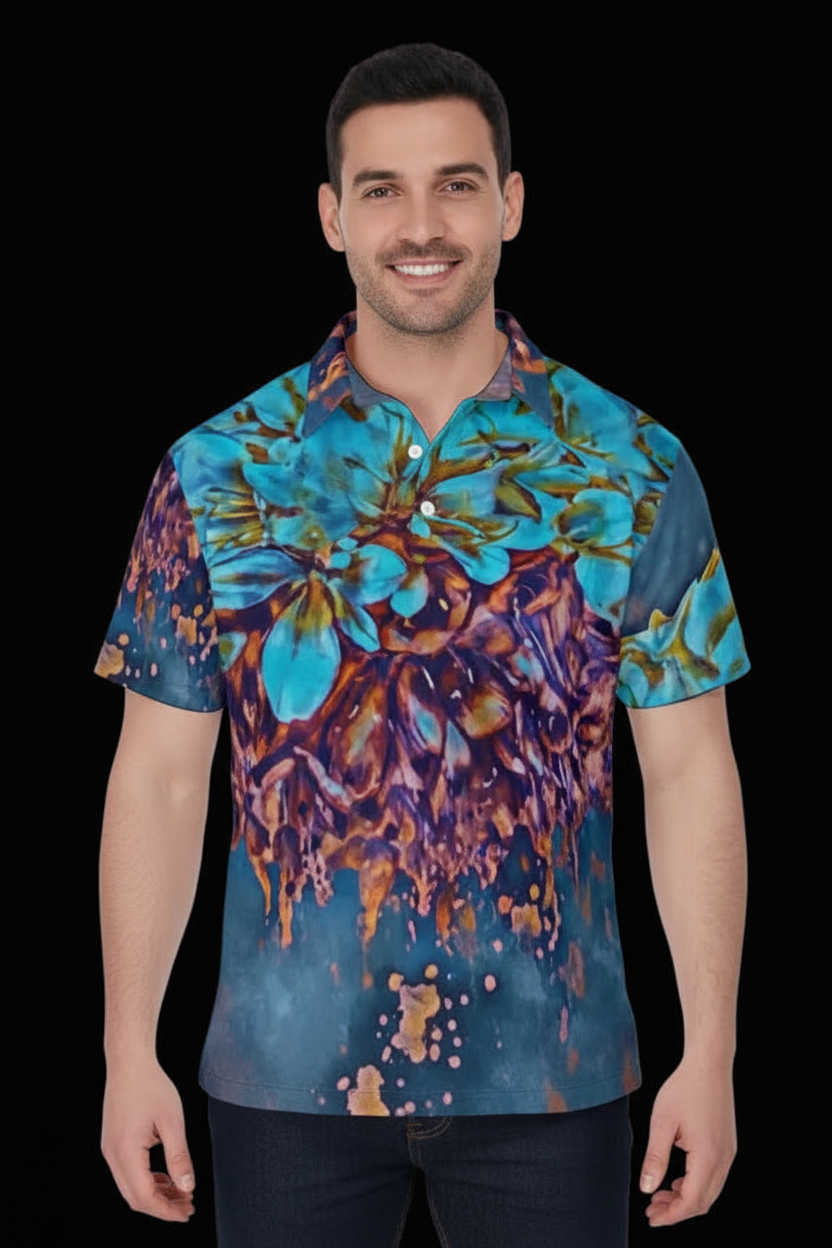 “Blue Clivea” Men's Polo Shirt