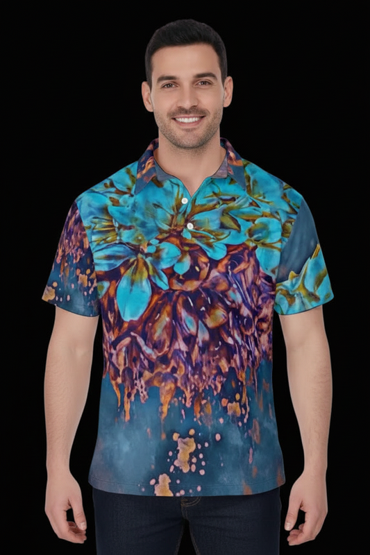“Blue Clivea” Men's Polo Shirt