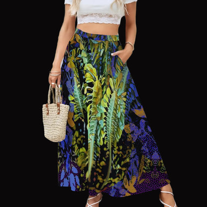“Spotlight Fern” Women's Maxi Chiffon Skirts With Lining